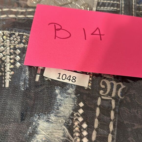 Miss Me Embellished Distressed Mid Rise Easy Skinny Jeans Sz 27 - Picture 15 of 15